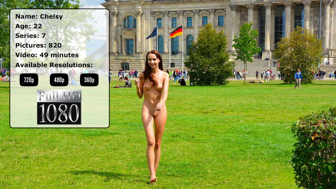 Nude in Berlin with the slim teen Chelsy. 
